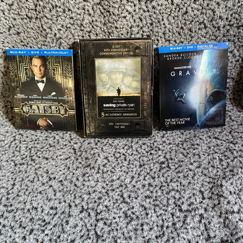 Blu-ray Movie Collection: Gatsby, Saving Private Ryan, Gravity